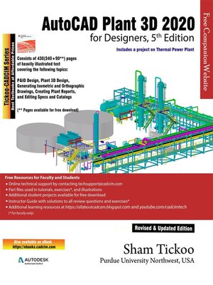 cover image of AutoCAD Plant 3D 2020 for Designers